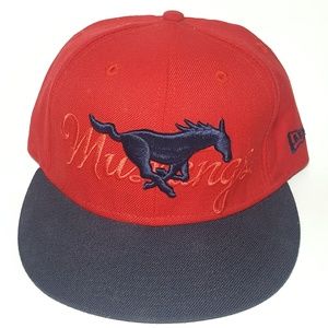 SMU Mustangs 100% Wool Hat New Era Fitted NCAA